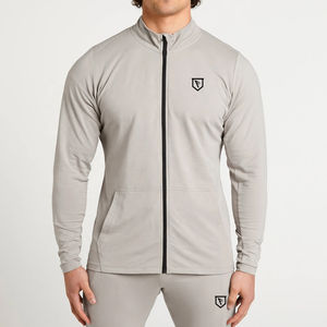 Wholesale Fashion Style <b>Grey</b> Terry Fleece Jacket Plain <b>Mens</b> Winter Jackets Custom <b>Mens</b> Jackets Hot Sale Products - Product Image 2