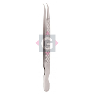 Pinzas para extensiones de pestañas con estampado diamante estilo S diseño personalizado de acero inoxidable - Product Image 2