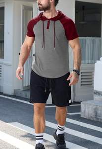 Camiseta con Capucha de Alta Calidad para Hombre, con Bolsillo Delantero, Informal de Verano, Manga Corta, Tela de Algodón - Product Image 2