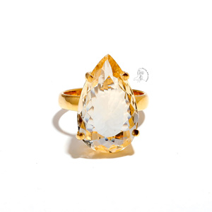 Vente en gros bijoux fins uniques à la mode Offre Spéciale bague en pierre taille poire citrine royale bijoux en argent sterling 925 pour unisexe - Product Image 1