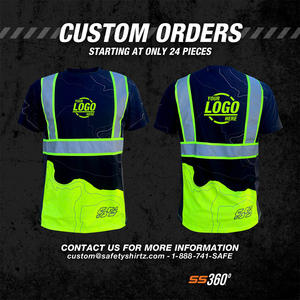 Vente en gros Chemise de travail 100% polyester à séchage rapide pour homme à manches courtes réfléchissante de sécurité pour homme - Product Image 3