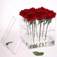 2025 Boîte de rangement de fleurs en acrylique de luxe rentable: idéale pour les présentations florales innovantes et les cadeaux