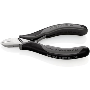 KNIPEX Cortacables Electrónicos de 115 mm, Pequeños, con Punta Biselada, Acabado Pulido Espejo, Prensador de Cables - Product Image 1