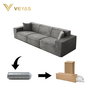 Juego de Sofás Modulares Inflables de Terciopelo Cuadrados de Estilo Nórdico, Espuma de Alta Densidad, para Uso en Villas - Product Image 5