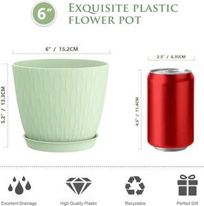 Maceta de plástico colorida para plantas de jardín pequeñas - Product Image 3