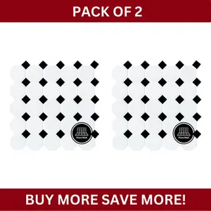 Mosaico de cerámica esmaltada con puntos blancos y negros mate, diseño de puntos octagonales, paquete de acabado brillante 2 para pared de suelo para paredes externas - Product Image 1