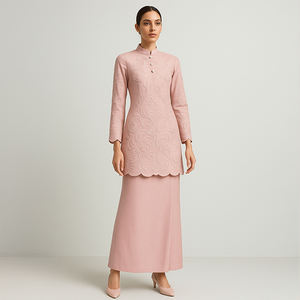 ชุดโมเด็นแฟชั่นใหม่สำหรับผู้หญิงเสื้อ Baju kurung แขนยาวขนาดใหญ่และป้องกันไฟฟ้าสถิตย์สำหรับผู้หญิงมุสลิม - Product Image 1