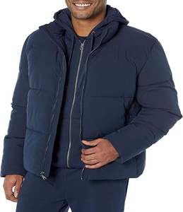 Chaqueta Acolchada Gruesa y Suave Estilo Cortavientos 2025, Abrigos de Lona de Algodón Personalizados para Hombre con Cuello Alto y Logotipo Frontal al por Mayor - Product Image 1
