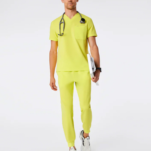 Personalizado Hospital médico hombres Doctor Scrub trajes para hombres elásticos desgaste Scrubs enfermería uniformes dentales conjuntos para hombres Scrub traje - Product Image 1