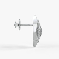 Boucles d'oreilles fines en argent sterling 925 haut de gamme de qualité supérieure à quatre pétales avec zircone cubique taillée brillante pour les bijoux de mariée de fête