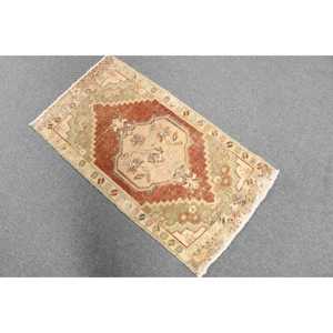Alfombra Turca de 1.9x3.4 pies, Alfombra Pequeña Vintage, Alfombra Marroquí Marrón Rojiza - Product Image 2