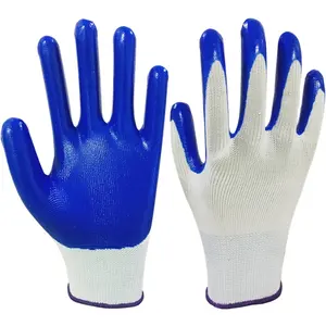 Guantes de seguridad antideslizantes y resistentes al desgaste para hombres y mujeres, protección de látex transpirable, inmersión de nailon, venta al por mayor