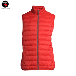 Großhandel Herren Casual Winter jacke Weste Atmungsaktiv Leichter Roter Puffer Langärmelloses Design Stehkragen Wind dicht - Product Image 5