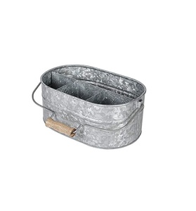 Almacenamiento de carrito de cocina galvanizado rústico para cucharas, tenedores, cuchillos, servilletas, botellas de condimentos adecuadas para comer en interiores y exteriores - Product Image 1