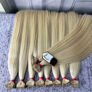 Venta al por mayor de color claro 613 platino virgen para cinta máquina de extensiones de cabello de doble trama 100G de un solo donante cabello humano crudo - Product Image 1