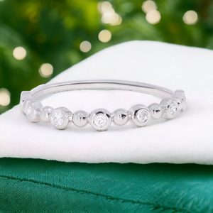 0.10 Carat Round Lab Grown Moissanite Bubbles Wedding Bands Solid Gold Sterling Silver OEM <b>Cheap</b> Customizable Moissanite <b>Rings</b> - Product Image 1