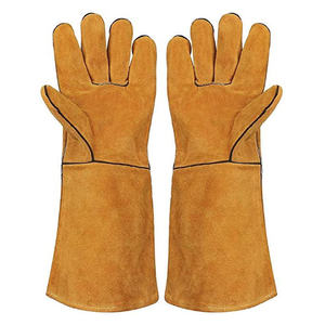 Venta al por mayor de piel de oveja de soldadura guantes de protección laboral aislamiento resistente al desgaste anti escaldado de doble capa guantes de soldadura de argón - Product Image 1