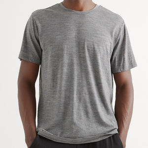 เสื้อยืดแขนสั้นสำหรับผู้ชาย เสื้อยืดฤดูร้อนผู้ชาย ผ้าฝ้ายผสมใยไผ่ เสื้อยืดผู้ชาย เสื้อยืดออร์แกนิค เสื้อยืดเจอร์ซีย์ทรงโอเวอร์ไซส์ - Product Image 4