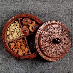 Elegant Handcrafted <b>Wooden</b> Dry Fruit <b>Box</b> Made For Modern House Kitchen Countertop <b>Storage</b> And Decorative Purpose - Product Image 2