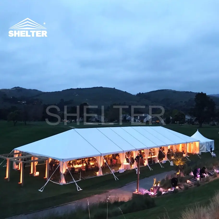 Commercial Party Marquee Tents White PVC Roof Aluminium A Frame Tents For Events