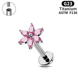 Youkeen Factory Pink Studs Titanium <span class=keywords><strong>Piercing</strong></span> Jewelry Daith <span class=keywords><strong>Piercing</strong></span> Jewelry Pricing <span class=keywords><strong>De</strong></span> Argola Titnio Flat Back Pendientes - Product Image 4