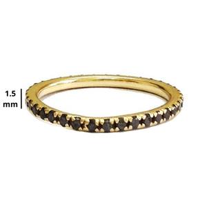 925ส่องแสงเงินสเตอร์ลิงสีดำพลอยสปินเนลสไตล์วินเทจแฟชั่นนิ้วคลาสสิกแหวนวงดนตรีที่ไม่ซ้ำกัน - Product Image 2