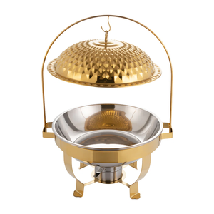 Special Quality Luxury <b>Chaffing</b> Dish Table Decorative Metal Gold Finished Round <b>Chaffing</b> Dish Food Serving Pot for Weddings - Product Image 4