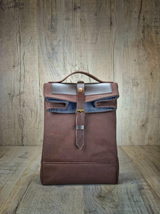 Bolsa de Almuerzo de Cuero y Lona Premium, Aislada, Ecológica, Duradera, Reutilizable, Portátil, para 2 Personas, para Viajes, LCLB-0032 - Product Image 5