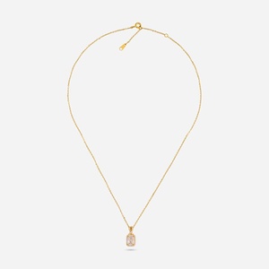 92.5 Silver <b>Pendant</b> with Chain <b>Emerald</b> Cut Diamond Bezel Setting Rhodium Plated Rose Gold Material Freshwater Pearl 191331 Model - Product Image 4