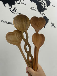 Cuillère en bois esthétique pour la photographie culinaire et la décoration de cuisine moderne, outils en bois naturel - Product Image 4