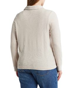 2024 Summer New Pullover Female Clothing Fashion Solid Polo Loose Long Sleeve Cotton <b>Waffle</b>-knit fabric Collared Neck Women Tee - Product Image 2