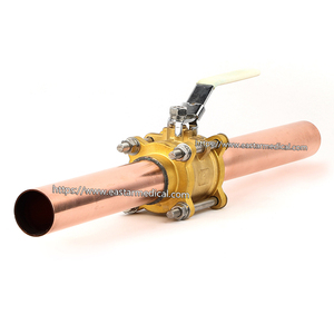 Válvula de bola de gas medicinal de 3 piezas y 600 PSI con extremos de tubo extendidos ANSI/CE, limpia y envasada, para oxígeno/N2O/CO2, válvula de gas de latón - Product Image 4