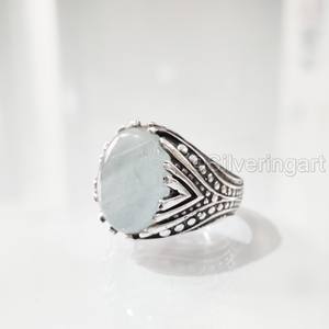 Nuevo Anillo Exclusivo para Hombre con Piedra Preciosa de Aguamarina Natural, Piedra de Nacimiento de Marzo, Todas las Tallas, Joyería Fina Árabe, Anillo de Plata de Ley 925 - Product Image 2