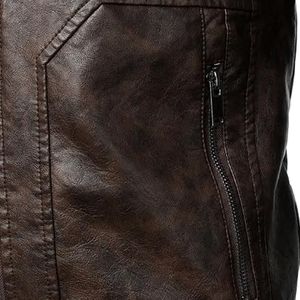 Nouveau style de vestes en cuir décontractées pour hommes Manteau en cuir personnalisé Veste d'hiver pour hommes - Product Image 5