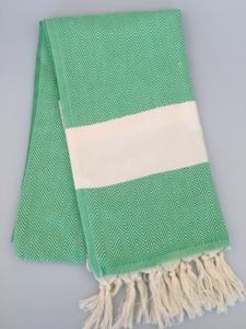 Serviette de bain en coton biologique à motifs d'arête de poisson, douce et absorbante - Product Image 6