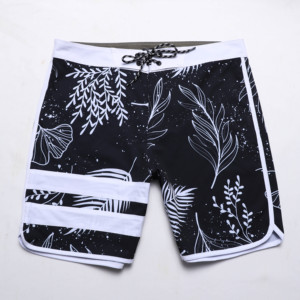 Pantalones cortos de playa transpirables de algodón 100% para hombre, cintura elástica estampada para vacaciones de verano, ocio, uso informal y de pesca - Product Image 3