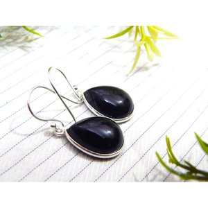 Handmade 925 Sterling Silver Drop <b>Earrings</b> <b>Black</b> <b>Onyx</b> Gemstone Fashion Dangle <b>Earrings</b> for Girls Women <b>Black</b> <b>Onyx</b> E0056-GS - Product Image 2