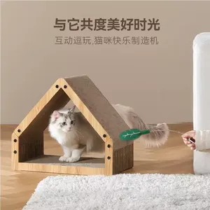 Vietnam Durable Triángulo Casa Techo Diseño Multifuncional Uso Túnel Escondite Gato Rascador Torre de juego - Product Image 6