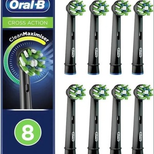 Lot de 8 têtes de brosse à dents électriques Oral-B Black Edition Cross Action, manuelle, pour adultes, poils CleanMaximiser, usage domestique - Product Image 3