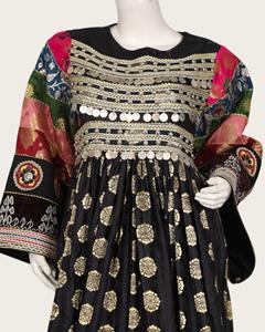 Vestido Maxi Tradicional Afgano para Mujer, Salwar Kameez de Chifón y Cachemira, Bordado con Encaje, Estilo Vintage, Ligero - Product Image 2