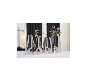 Vente chaude Top Qualité Ensemble de Deux Vase À Fleurs En Argent pour La Maison Décoré Design Unique Vase Moderne à Vendre - Product Image 4