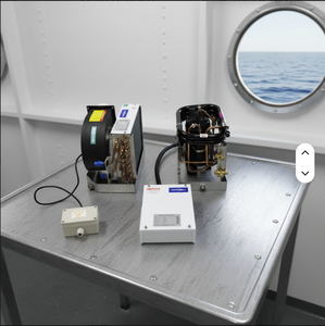 เครื่องปรับอากาศแบบแยกส่วนสำหรับเรือ รุ่นใหม่ 24000 BTU ใช้มอเตอร์ DC แบบแก๊ส |   ชุดคอยล์เย็นแบบพัดลม MHSH MHS24H ใช้สารทำความเย็น R-410A แบบตั้งพื้น - Product Image 1