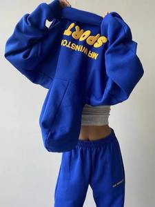 Sudaderas con capucha holgadas de gran tamaño con cremallera de invierno y logotipo personalizado para mujer, Sudadera con capucha, ropa de moda Y2k 2023 - Product Image 2