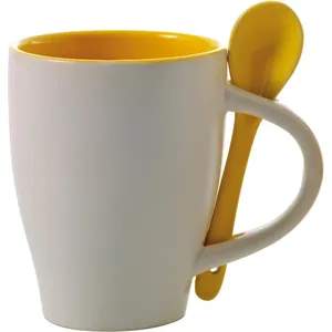 Tazza in Ceramica Personalizzata Eduardo con Cucchiaio, Gadget Promozionale Personalizzabile - Product Image 2