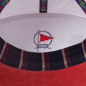 Claws N Roses 7 Panel Souvenir Cap en Blanc et Rouge avec Ancre Brodée à la Main Ternie Gold Bullion Patch Ajustement Réglable - Product Image 4