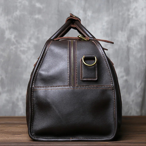 Sac de voyage pliable en cuir véritable, léger, grande capacité, écologique, avec fermeture éclair, durable - Product Image 2