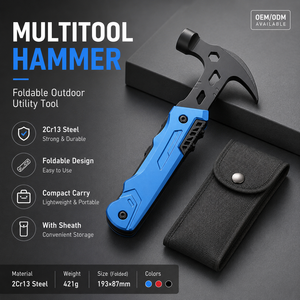 Tactical Multi-Tool <strong>Hammer</strong> with 2Cr13 Steel Blade Aluminum Handle Multi-function Claw <strong>Hammer</strong> for Survival Camping Car Emergency - Product Image 5