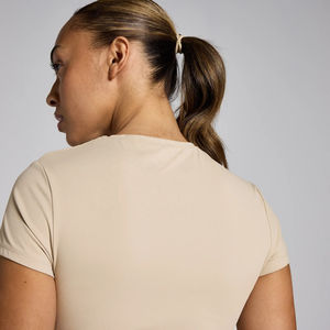 เสื้อโยคะผู้หญิงไซส์ใหญ่ แบบกลับด้านได้ น้ำหนักเบา ไร้ตะเข็บ แขนสั้น สำหรับออกกำลังกาย วิ่ง ฟิตเนส ระบายอากาศได้ดี - Product Image 2