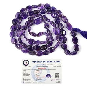 Collar de Cristal - Cuentas de Piedras Preciosas Naturales de 66 cm (26 Pulgadas), Piedra Ovalada para Meditación, Yoga, Reiki, Espiritualidad - Product Image 1