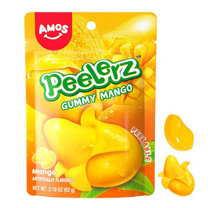 Premium Quality Amos Peelerz Peach Flavor <b>Gummy</b> <b>Candy</b> 3 Pack 2.19oz Resealable Bag Wholesale Factory Price Quality Chewy Fruit - Product Image 4